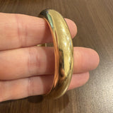 18k Yellow Gold 71g Solid Very Heavy Slip On Bypass Bangle 7.75"