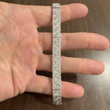18k White Gold and 2.50cttw Diamond Vintage Intricate Panel Link Bracelet 7.25"