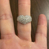 14k White Gold and 2.50cttw Pave Set Diamond Heart Ring Size 10