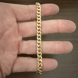 14k Yellow Gold 11.6g Semi Solid 6mm Men's Cuban Link Bracelet Italy 8"