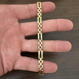 14k Yellow Gold 15.8g Vintage Ladies 7mm Fancy Panther Link Bracelet Italy 7.25"
