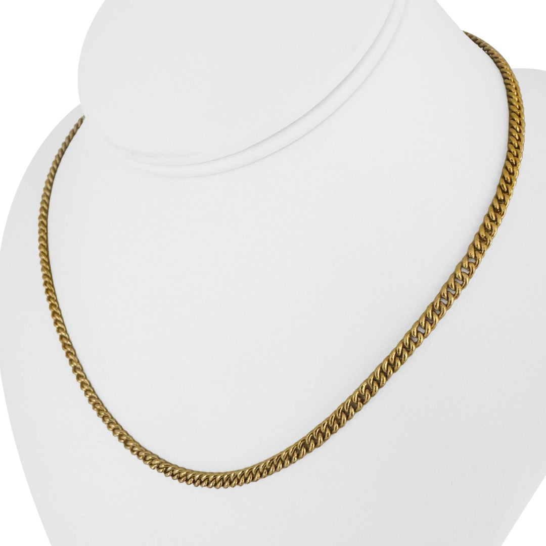 24k Pure Yellow Gold 29g Solid Heavy 3.5mm Curb Link Chain Necklace 17"