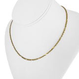 24k Pure Yellow Gold 15g Solid 2mm Bar and Cable Link Chain Necklace 16.5"