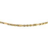 24k Pure Yellow Gold 15g Solid 2mm Bar and Cable Link Chain Necklace 16.5"