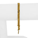 24k Pure Yellow Gold 16.2g Solid Curb Link Bracelet with Heart Charm 6.75"