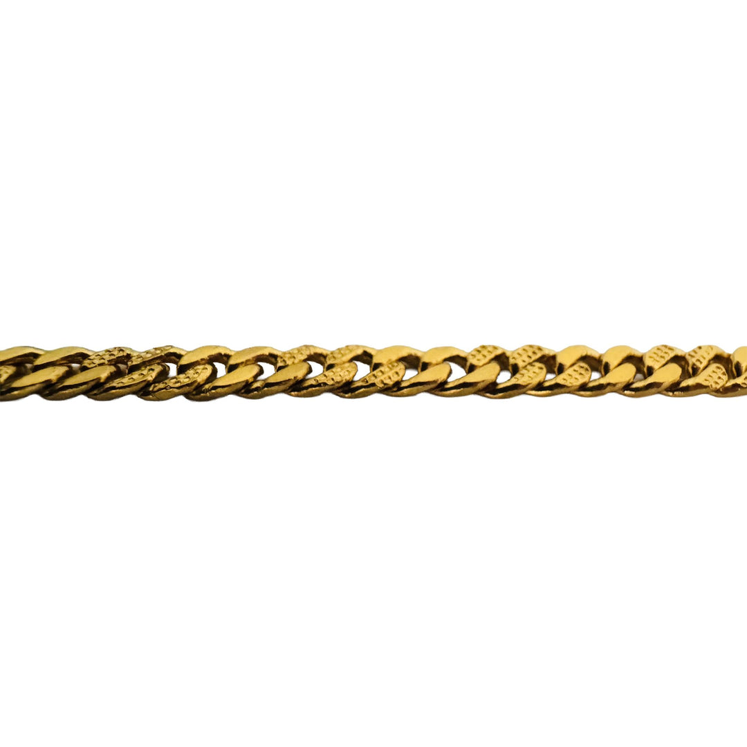 24k Pure Yellow Gold 16.2g Solid Curb Link Bracelet with Heart Charm 6.75"