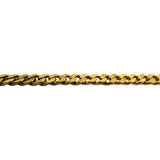 24k Pure Yellow Gold 16.2g Solid Curb Link Bracelet with Heart Charm 6.75"
