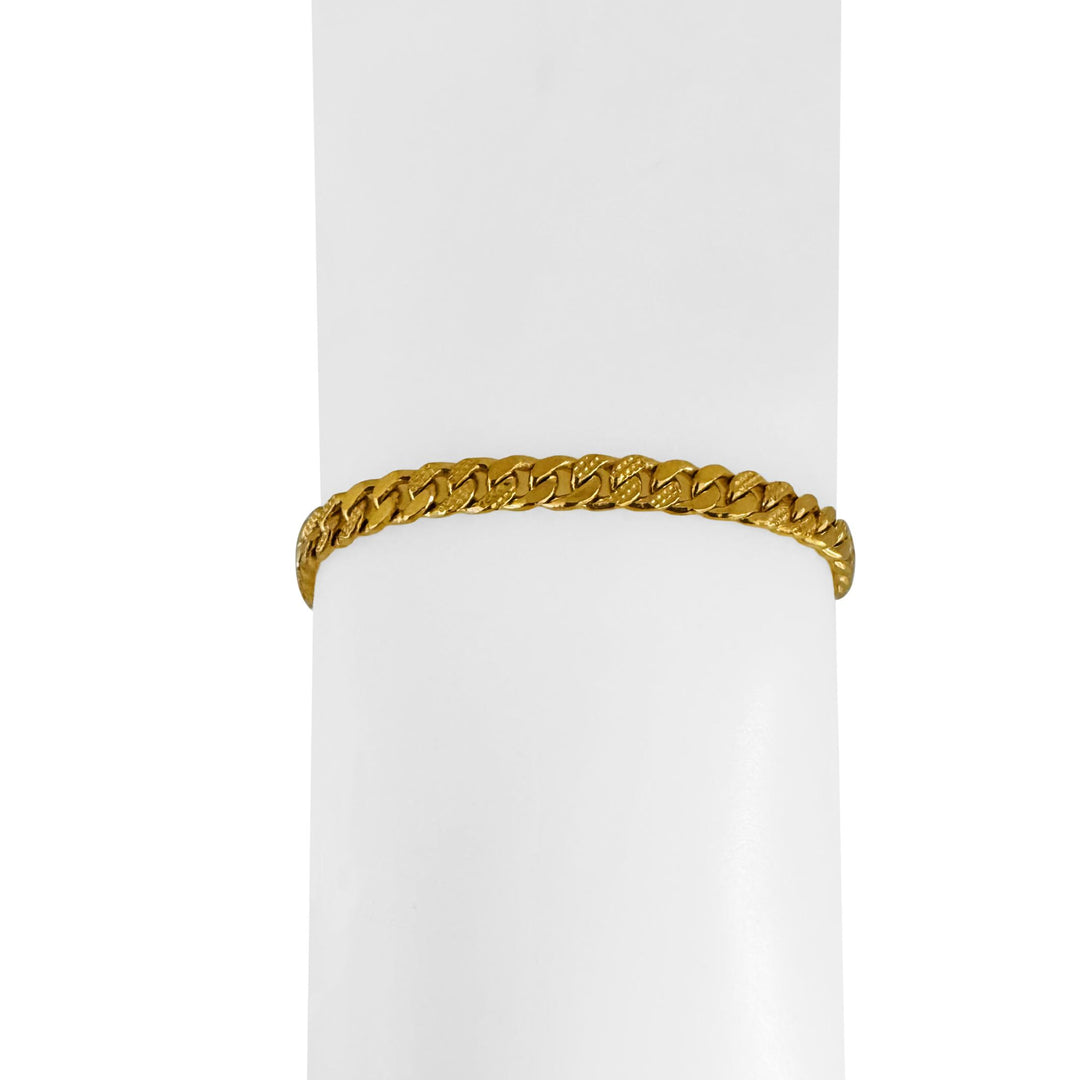 24k Pure Yellow Gold 16.2g Solid Curb Link Bracelet with Heart Charm 6.75"