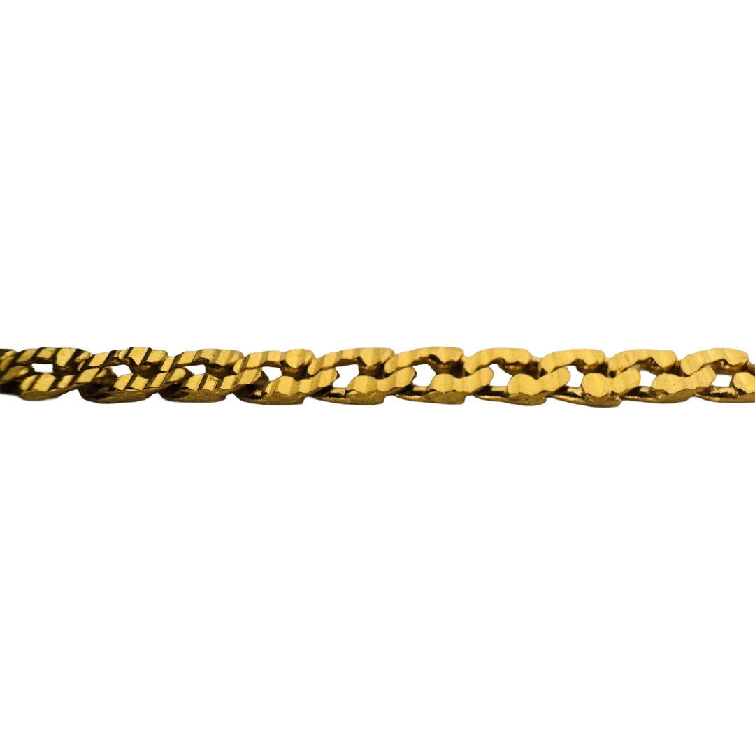 24k Pure Yellow Gold 11.8g Diamond Cut Curb Link Bracelet with Heart Charm 6.25"