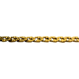 24k Pure Yellow Gold 11.8g Diamond Cut Curb Link Bracelet with Heart Charm 6.25"