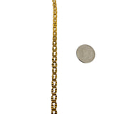 24k Pure Yellow Gold 11.8g Diamond Cut Curb Link Bracelet with Heart Charm 6.25"