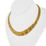 22k Yellow Gold 42.2g Ladies Fancy Link Graduated Link Necklace 16"
