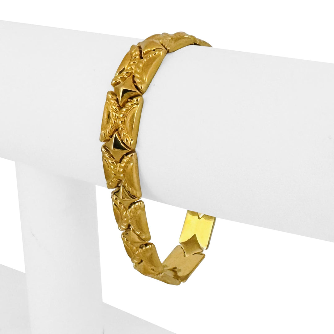 22k Yellow Gold 21.7g Ladies 10mm Fancy Link Bracelet 7"