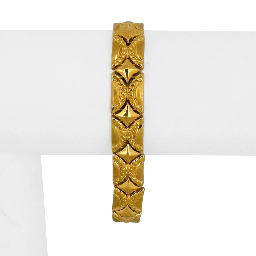 22k Yellow Gold 21.7g Ladies 10mm Fancy Link Bracelet 7"