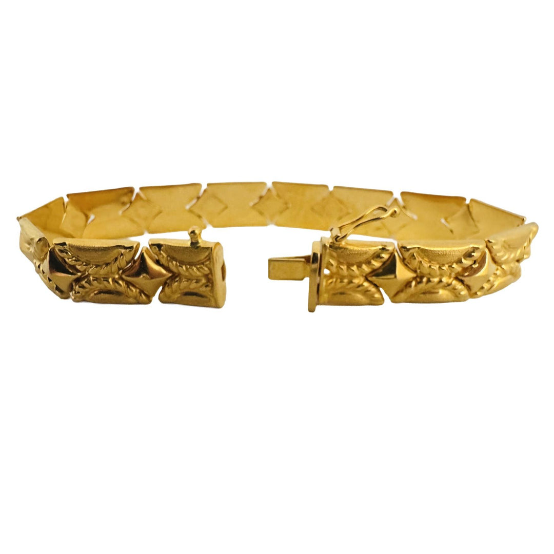 22k Yellow Gold 21.7g Ladies 10mm Fancy Link Bracelet 7"