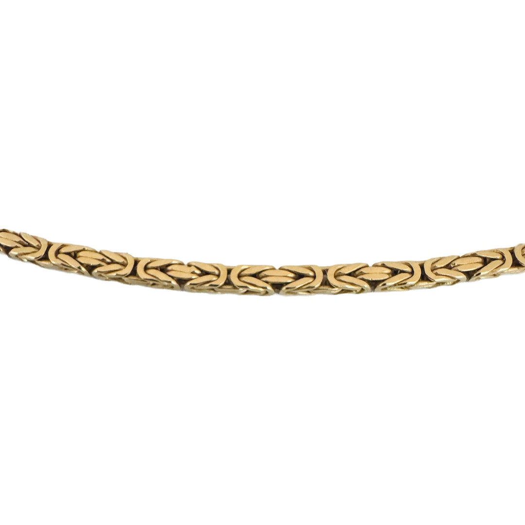 14k Yellow Gold 22g Solid Heavy 2.5mm Squared Byzantine Link Necklace 21"