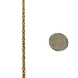 14k Yellow Gold 22g Solid Heavy 2.5mm Squared Byzantine Link Necklace 21"