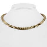 18k Yellow Gold 32g Heavy Cylinder Accordion 6mm Box Link Necklace Italy 16.5"