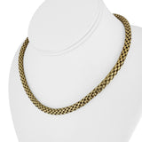 18k Yellow Gold 32g Heavy Cylinder Accordion 6mm Box Link Necklace Italy 16.5"