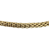 18k Yellow Gold 32g Heavy Cylinder Accordion 6mm Box Link Necklace Italy 16.5"
