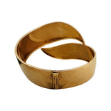 18k Yellow Gold 30.4g Solid Vintage Large Bypass Bangle Bracelet Italy 7"