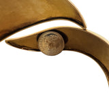 18k Yellow Gold 30.4g Solid Vintage Large Bypass Bangle Bracelet Italy 7"