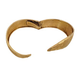 18k Yellow Gold 30.4g Solid Vintage Large Bypass Bangle Bracelet Italy 7"