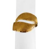 18k Yellow Gold 30.4g Solid Vintage Large Bypass Bangle Bracelet Italy 7"