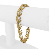14k Yellow Gold 17.6g Ladies Diamond Cut Frog Charm Link Bracelet 8"