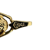 14k Yellow Gold 17.6g Ladies Diamond Cut Frog Charm Link Bracelet 8"