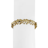 14k Yellow Gold 17.6g Ladies Diamond Cut Frog Charm Link Bracelet 8"