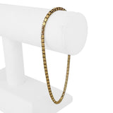 18k Yellow Gold 15.2g Vintage Solid Box Link Men's Bracelet or Anklet 9.5"