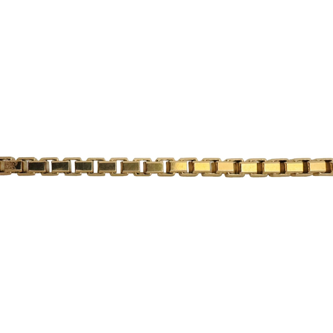 18k Yellow Gold 15.2g Vintage Solid Box Link Men's Bracelet or Anklet 9.5"