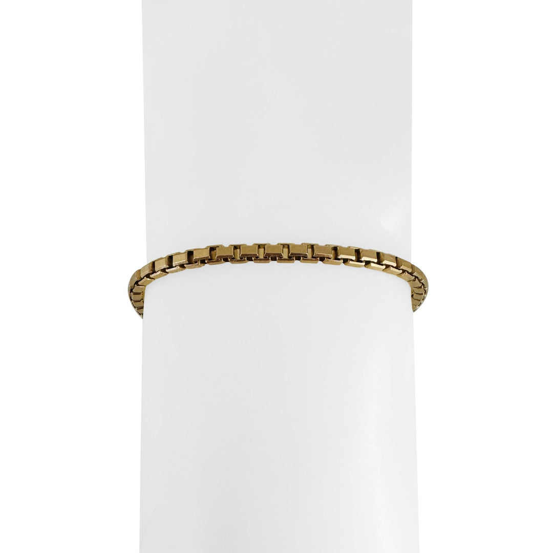 18k Yellow Gold 15.2g Vintage Solid Box Link Men's Bracelet or Anklet 9.5"