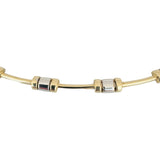 14k Yellow and White Gold 21g Ladies Fancy Bar Link Necklace Italy 17"
