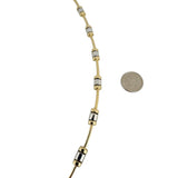 14k Yellow and White Gold 21g Ladies Fancy Bar Link Necklace Italy 17"