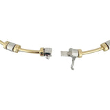 14k Yellow and White Gold 21g Ladies Fancy Bar Link Necklace Italy 17"