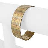 14k Yellow White and Rose Gold 34g Solid Vintage Scale Link Bracelet 7"