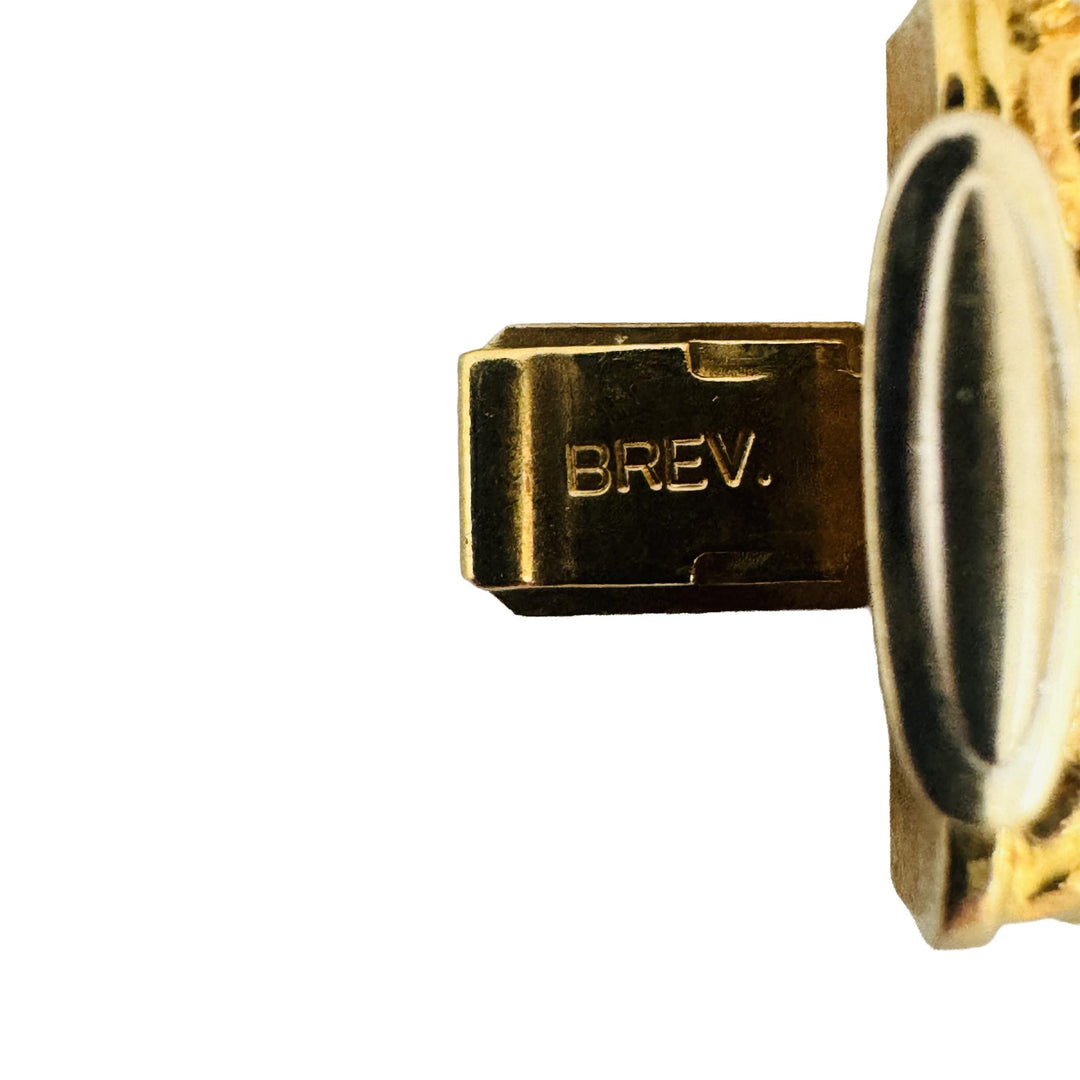 14k Two Tone Gold 25.6g Ladies Vintage Heavy Byzantine Link Bracelet Italy 8"