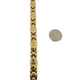 14k Yellow Gold 16g Vintage Ladies 8.5mm Fancy Buckle Link Bracelet 7.5"