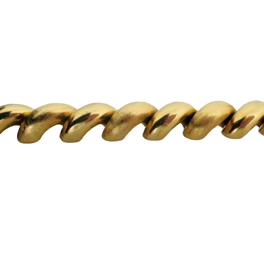 14k Yellow Gold 25.5g Polished and Brushed 10mm San Marco Link Bracelet 7.25"