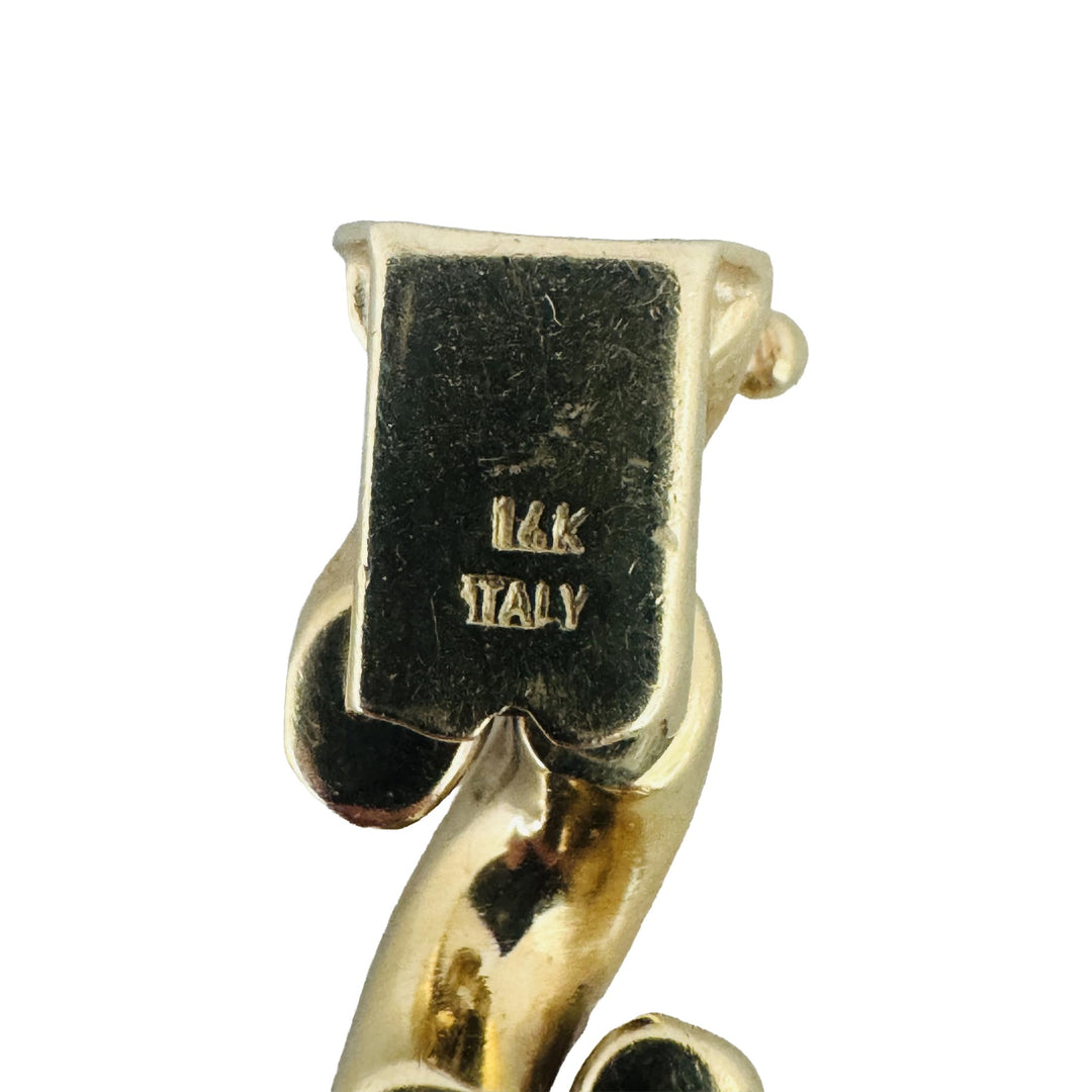 14k Yellow Gold 25.5g Polished and Brushed 10mm San Marco Link Bracelet 7.25"