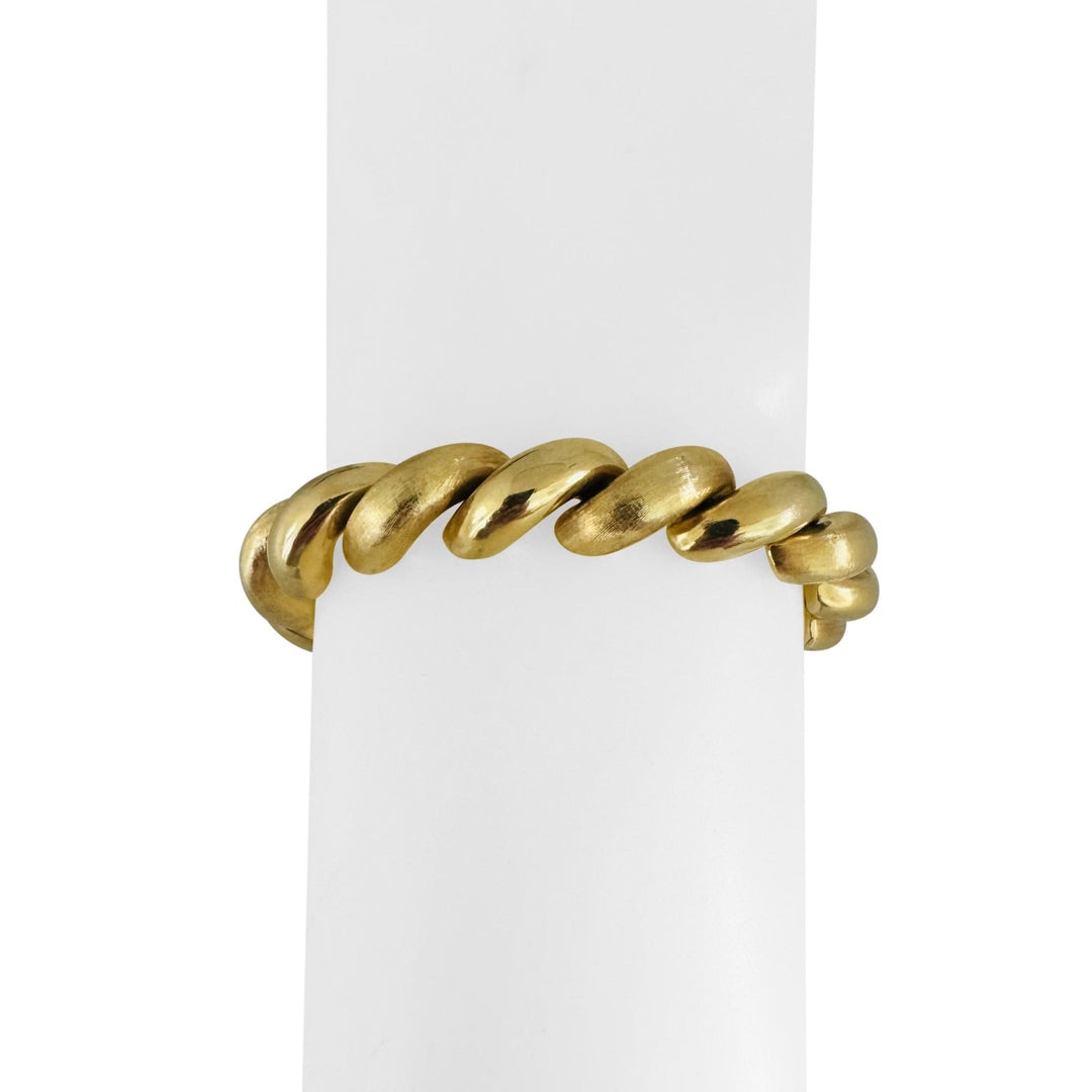14k Yellow Gold 25.5g Polished and Brushed 10mm San Marco Link Bracelet 7.25"
