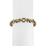 14k Yellow Gold 13g Ladies Vintage 9mm XO Hugs and Kisses Link Bracelet Italy 7"