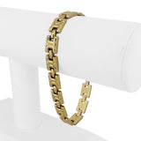 14k Yellow Gold 16.6g Vintage Ladies 8.5mm Fancy Link Bracelet Italy 8"