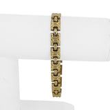 14k Yellow Gold 16.6g Vintage Ladies 8.5mm Fancy Link Bracelet Italy 8"