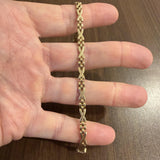 14k Yellow Gold 9.4g Vintage Ladies 5mm Fancy Panther X Link Bracelet Italy 7"