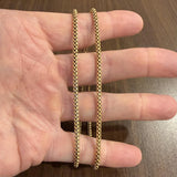 14k Yellow Gold 15.8g Vintage Solid Rounded Box Link Necklace 20.5"