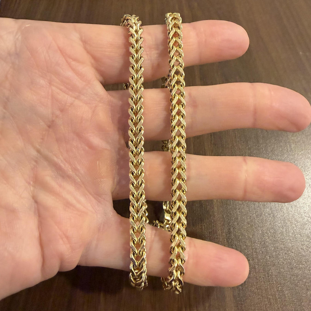 10k Yellow Gold 37.8g Men's Thick 6mm Franco Link Chain Necklace 24"