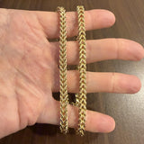 10k Yellow Gold 37.8g Men's Thick 6mm Franco Link Chain Necklace 24"